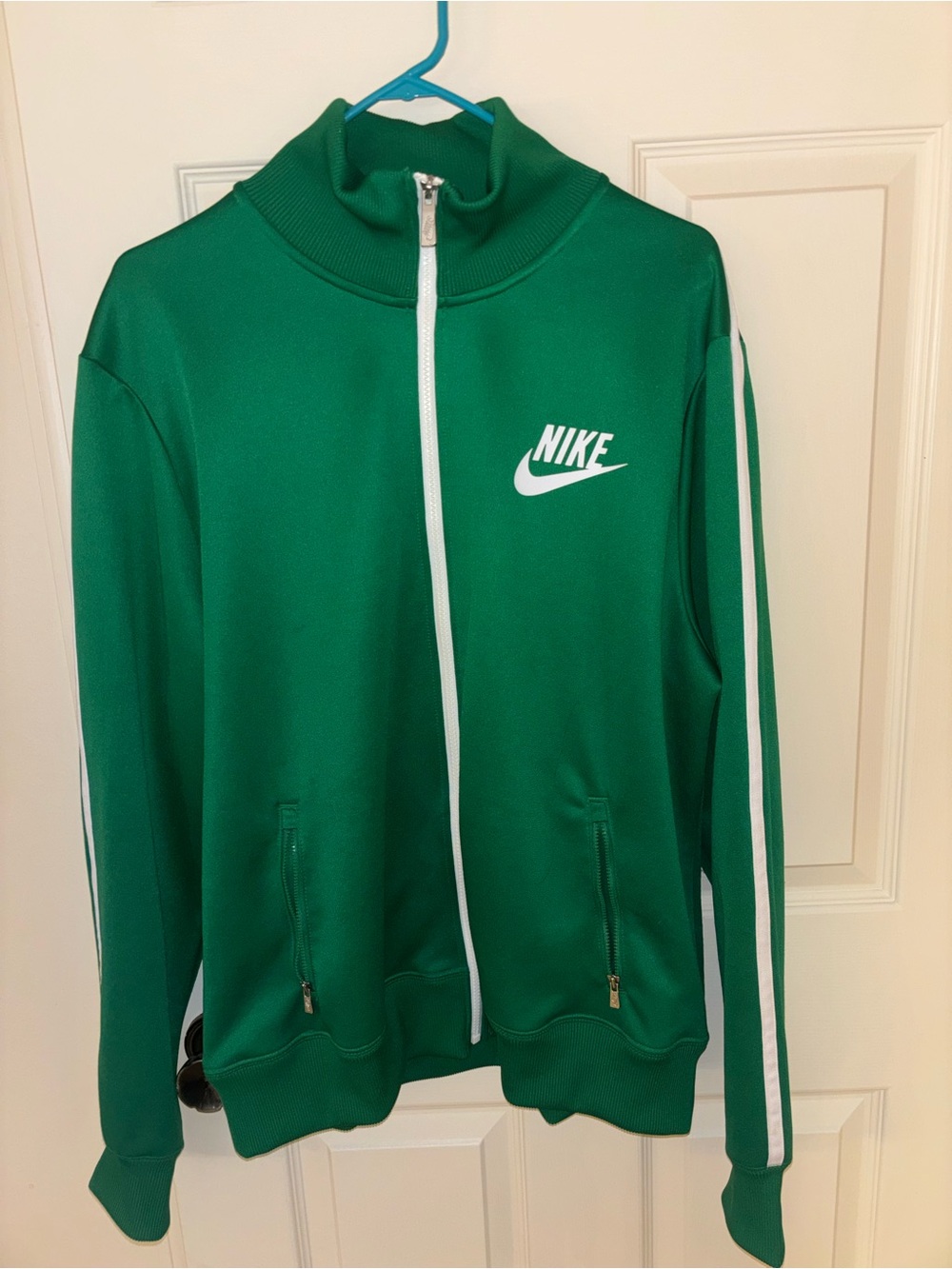 Nike Emerald Green Zip-Up Jacket with White Accents